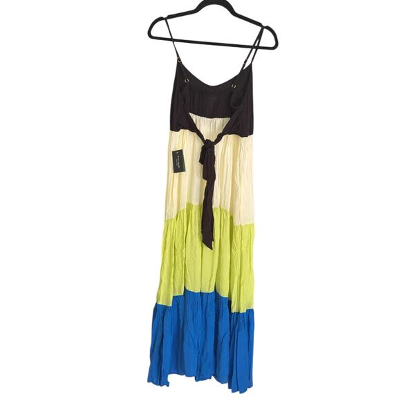 Kate Spade Tiered Maxi Sun Dress size S, Colorblock Multi Black Blue | NEW $180 - Picture 6 of 6
